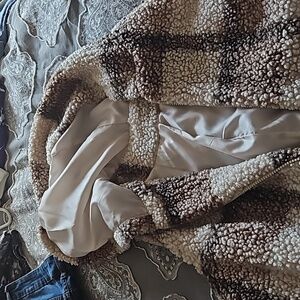 Hooded zip teddy vest